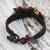 Rose quartz beaded bracelet, 'Dark Phoenix' - Beaded Multigem Bracelet (image 2c) thumbail