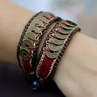 Featured review for Beaded wristband bracelets, Coins of Passion (pair)