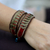 Beaded wristband bracelets, 'Coins of Passion' (pair) - Good Fortune Wristband Bracelets (Pair) (image 2) thumbail