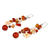 Pearl and carnelian clusters earrings, 'Sun Dancer' - Handmade Carnelian Waterfall Earrings (image 2b) thumbail