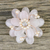 Broche de cuarzo rosa - Broche floral de cuarzo rosa y perla