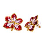 Gold plated natural orchid earrings, 'Timeless Dancer' - Gold plated natural orchid earrings