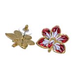 Gold plated natural orchid earrings, 'Timeless Dancer' - Gold plated natural orchid earrings