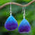 Natural orchid dangle earrings, 'Twilight' - Orchid Petal Earrings thumbail