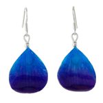 Natural orchid dangle earrings, 'Twilight' - Orchid Petal Earrings
