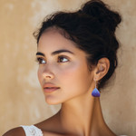 Natural orchid dangle earrings, 'Twilight' - Orchid Petal Earrings