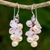 Pearl and rose quartz cluster earrings, 'Pink Bouquet' - Rose Quartz and Pearl Earrings thumbail