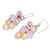Pearl and rose quartz cluster earrings, 'Pink Bouquet' - Rose Quartz and Pearl Earrings