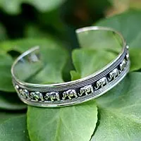 Brazalete de plata esterlina - Brazalete de elefante en plata de primera ley