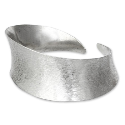 Silver cuff bracelet, 'Moonbeams' - Handmade Modern 950 Silver Cuff Bracelet