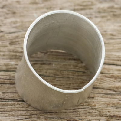 Sterling silver band ring, 'Be Bold' - Fair Trade Hill Tribe Sterling Silver Band Ring