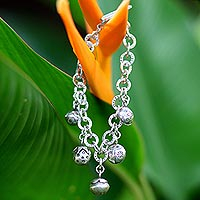 Silver charm bracelet, 'Ladybug Orchard' - Handcrafted Silver Charm Bracelet