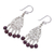 Garnet chandelier earrings, 'Lace Teardrop' - Garnet and Sterling Silver Chandelier Earrings (image 2c) thumbail