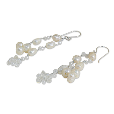 Pendientes cascada de perlas - Pendientes de perlas de Tailandia
