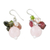 Pearl and rose quartz cluster earrings, 'Petal Romance' - Rose Quartz and Pearl Cluster Earrings (image 2b) thumbail