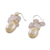 Pearl and rose quartz cluster earrings, 'Cloud Bouquet' - Rose Quartz and Pearl Beaded Earrings (image 2c) thumbail