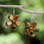 Pearl and tiger's eye flower earrings, 'Tawny Paradise' - Tiger's Eye Earrings from Thailand thumbail