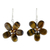 Pearl and tiger's eye flower earrings, 'Tawny Paradise' - Tiger's Eye Earrings from Thailand (image 2a) thumbail