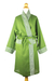Cotton robe, 'Forest Labyrinth' - Green Cotton Robe