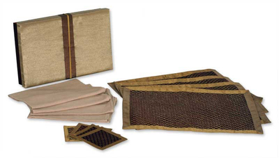 Mantelería de seda y algodón, (juego para 4) - Mantelería de seda y algodón (Juego para 4)