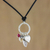 Pearl and leather choker, 'Charms of Love' - Silver and Leather Pendant Necklace thumbail