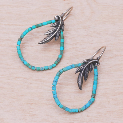 Ohrhänger aus Sterlingsilber - Kunsthandwerklich gefertigte Ohrringe aus Silber und Recon-Türkis