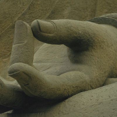 'Mano de Bronce' - Impresión de fotografía de Buda