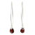 Garnet dangle earrings, 'Sublime' - Sterling Silver and Garnet Dangle Earrings (image 2a) thumbail