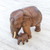 Teak sculptures, 'Father and Son' - Thai Teak Wood Elephant Sculpture