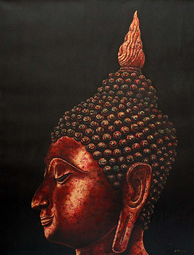 'Buddha of the Sukhothai Period' (2004) - Thai Spiritual Buddhism Painting (2004)