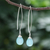 Chalcedony dangle earrings, 'Sublime' - Hand Made Sterling Silver and Chalcedony Earrings (image 2) thumbail