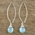 Chalcedony dangle earrings, 'Sublime' - Hand Made Sterling Silver and Chalcedony Earrings (image 2b) thumbail