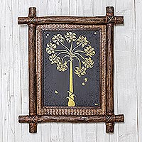 'Golden Bo Tree' - Acrylics on pinewood Golden Bo Tree