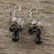 Agate and quartz cluster earrings, 'Glistening Sophistication' - Handmade Thai Dangle Agate Earrings (image 2b) thumbail