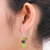 Pearl and peridot cluster earrings, 'Freshness' - Hand Crafted Beaded Multigem Earrings (image 2c) thumbail
