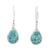 Silver dangle earrings, 'Subtle' - Reconstituted Turquoise and Silver Dangle Earrings (image 2a) thumbail