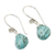 Silver dangle earrings, 'Subtle' - Reconstituted Turquoise and Silver Dangle Earrings (image 2d) thumbail