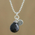 Onyx pendant necklace, 'Subtle' - Sterling Silver and Onyx Pendant Necklace thumbail