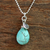 Silver pendant necklace, 'Subtle' - Silver and Reconstituted Turquoise Pendant Necklace (image 2) thumbail