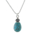 Silver pendant necklace, 'Subtle' - Silver and Reconstituted Turquoise Pendant Necklace thumbail