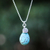 Silver pendant necklace, 'Subtle' - Silver and Reconstituted Turquoise Pendant Necklace (image 2b) thumbail