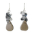 Pearl and quartz cluster earrings, 'Blossoming Night' - Pearl and Quartz Cluster Earrings (image 2a) thumbail