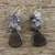 Pearl and quartz cluster earrings, 'Blossoming Night' - Pearl and Quartz Cluster Earrings (image 2b) thumbail