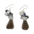 Pearl and quartz cluster earrings, 'Blossoming Night' - Pearl and Quartz Cluster Earrings (image 2c) thumbail