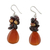 Pearl and garnet cluster earrings, 'Blossoming Sun' - Pearl and Garnet Dangle Earrings (image 2c) thumbail