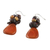 Pearl and garnet cluster earrings, 'Blossoming Sun' - Pearl and Garnet Dangle Earrings (image 2d) thumbail