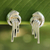 Sterling silver button earrings, 'Waterfall' - Hand Made Sterling Silver Button Earrings (image 2) thumbail