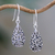 Sterling silver dangle earrings, 'Forest Tear' - Unique Thai Sterling Silver Dangle Earrings thumbail