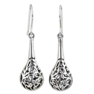 Sterling silver dangle earrings, 'Forest Fern' - Sterling Silver Dangle Earrings from Thailand