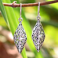 Sterling silver dangle earrings, 'Forest Star'